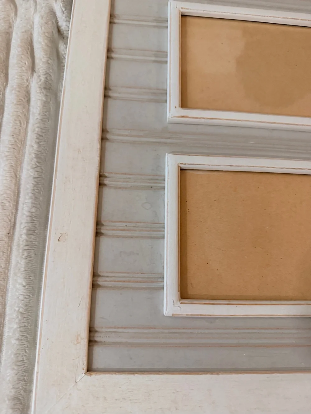 Eddie Bauer Four-Opening Wood Photo Frame in White and Cream